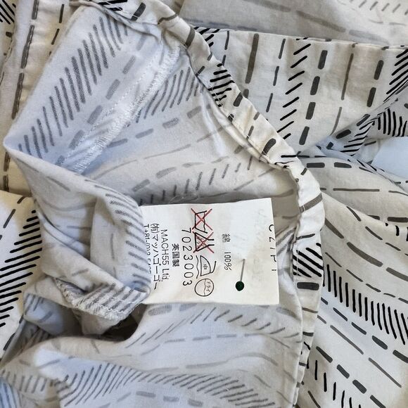 Eley Kishimoto White Black Geometric Blouse Tie Waist Cotton, Size 12 - Picture 10 of 10